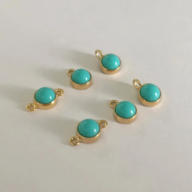 Unique 14K Gold Filled Jewelry Connector Charm Pendant Turquoise Beads for Jewelry Making