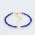 Zooying 2022 Blue Natural Stone Classic Beads Elastic Bracelet Amethyst Main Stone Zinc Alloy for Wedding Anniversary Gift