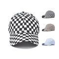 New Cotton 6 Penal Printed Plain Checker Board Baseball Caps Custom Embroidery Logo Curved Brim Woven Patch Dad Hats