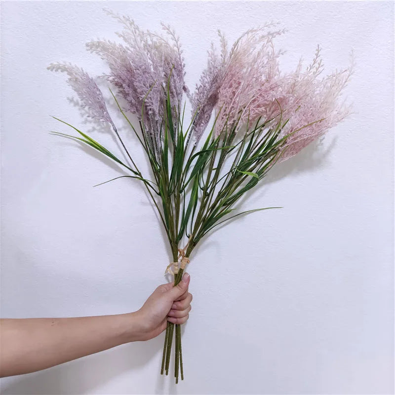 New Design 3 Branches Pampas Grass Artificial Flower 60cm Brown White Grey Christmas Back to School Home Decoration