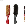 Wanmei Household Medium Hard 100% Boar Bristle Wave Brush with Long Handle Vintage Men's Wood Hair Brush Wooden Comb