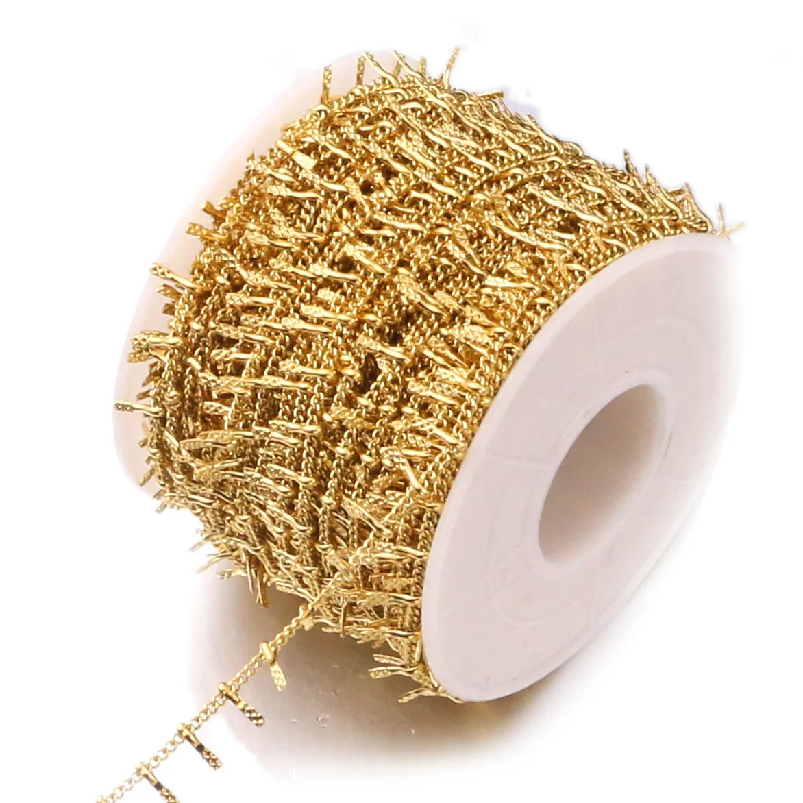 DIY Stainless Steel Side Clip Foot Chain Vacuum Real Gold Plating Bead Chain Jewelry Accessories