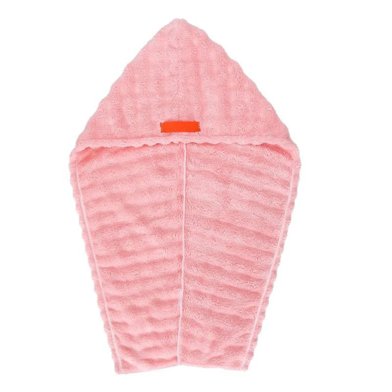 Women's Microfiber Hair Towel with Elastic Band Super Absorbent Quick-Dry Salon Wrap Fast Drying Hair Dryer Towel Cap