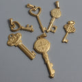 DIY Charms Accessories Stainless Steel 18K Gold Filled Heart Key Pendants Necklace