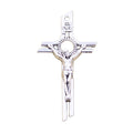Antique Silver 60x39mm St Benedict Rosary Accessories Charms Jesus Crucifix Cross Pendants
