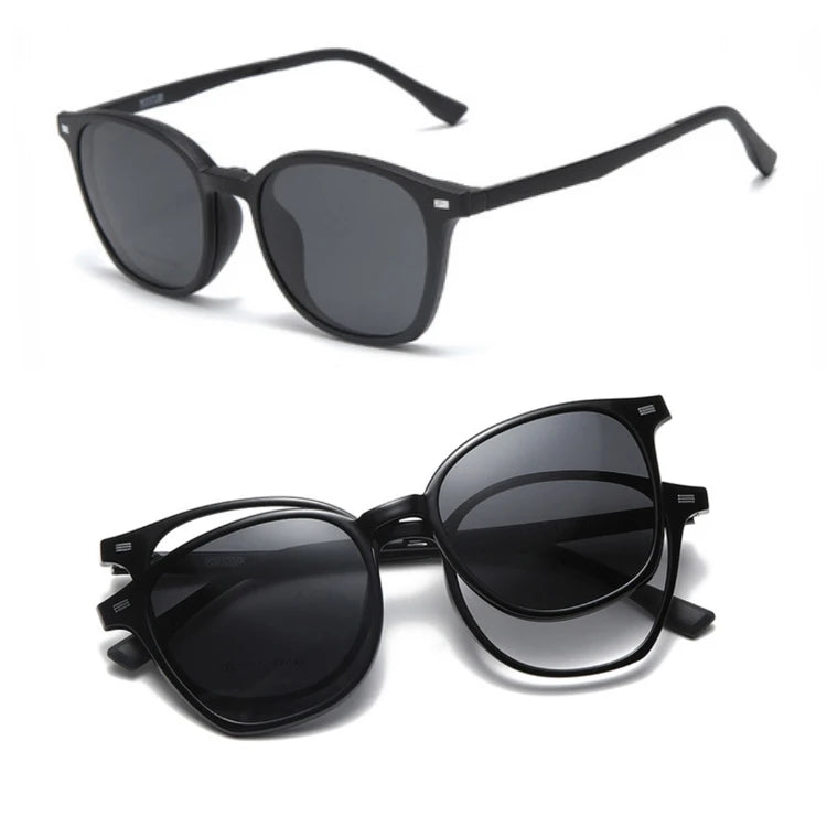 2024 Classic Style Fashion Sunglasses Eyewear with Magnetic Clip-On Polarized Eyeglasses Printed Pattern