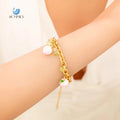 SUMMLY Trend Wholesale Fruit Peach Pendant 18K Gold Plated Stainless Steel Charms Chain Bracelet Fashion Jewelry