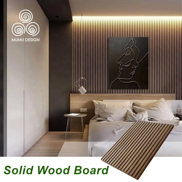 MUMU Interior Construction Geometric Design Building Boards Self Adhesive 3D Wood Cladding Wall Panels for Decor