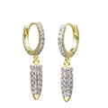 Jasen Popular Design S925 Sterling Silver Children's Huggie Drop Earrings Zircon/Moissanite Hiphop Style Anniversary Fashion