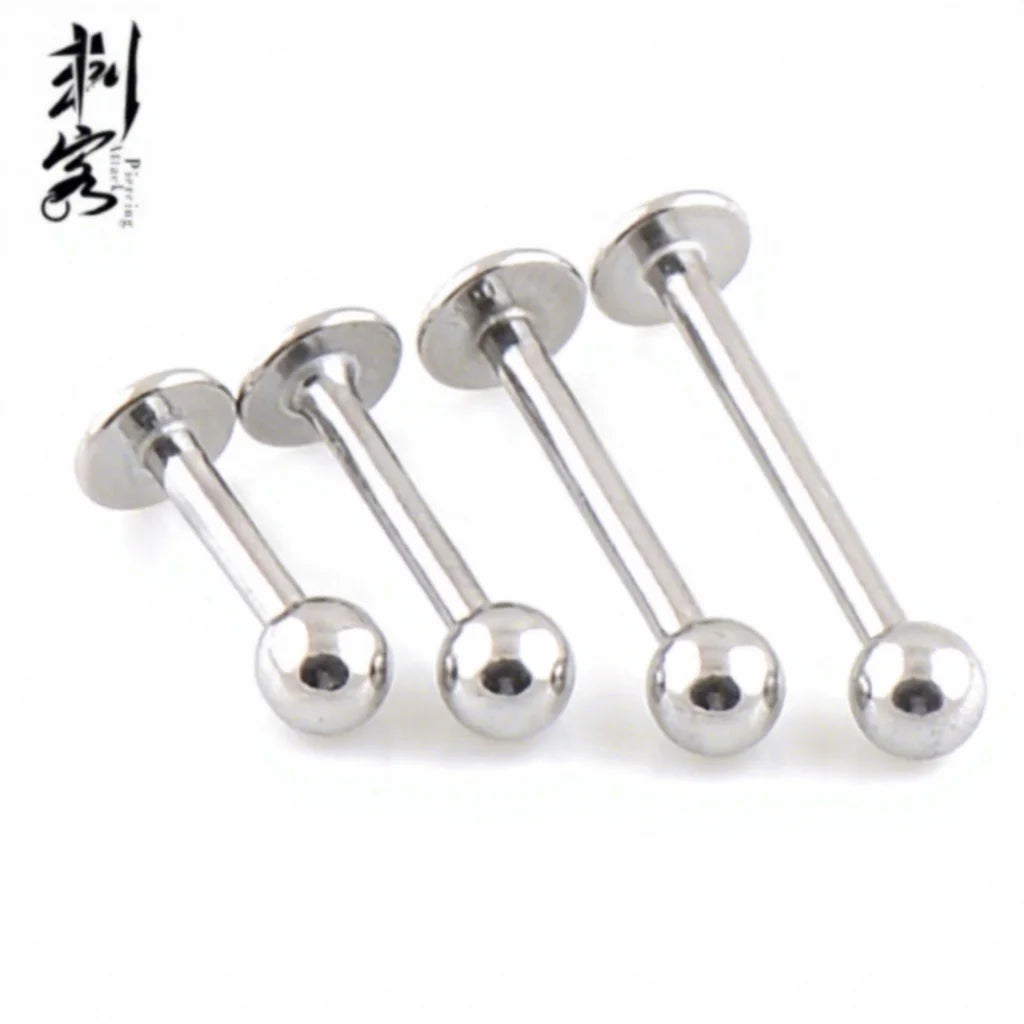 Highly Polished G23 Titanium Labret with Ball Body Piercing Jewelry