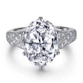 Unique Engagement Shiny Zirconia 10*14mm Prong Setting Non Tarnish Jewelry Pure Silver Engagement Wedding Rings for Girl