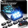 Multi-Color Neon RGB Strips Wireless Smart Remote Controller Compatible Motorcycle LED Light Kit