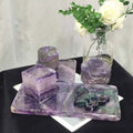 China Style Purple Fluorite Crystal Tray Translucent Crystal Jewelry Tray Natural Crystal Tray Light Luxury Home Decorate
