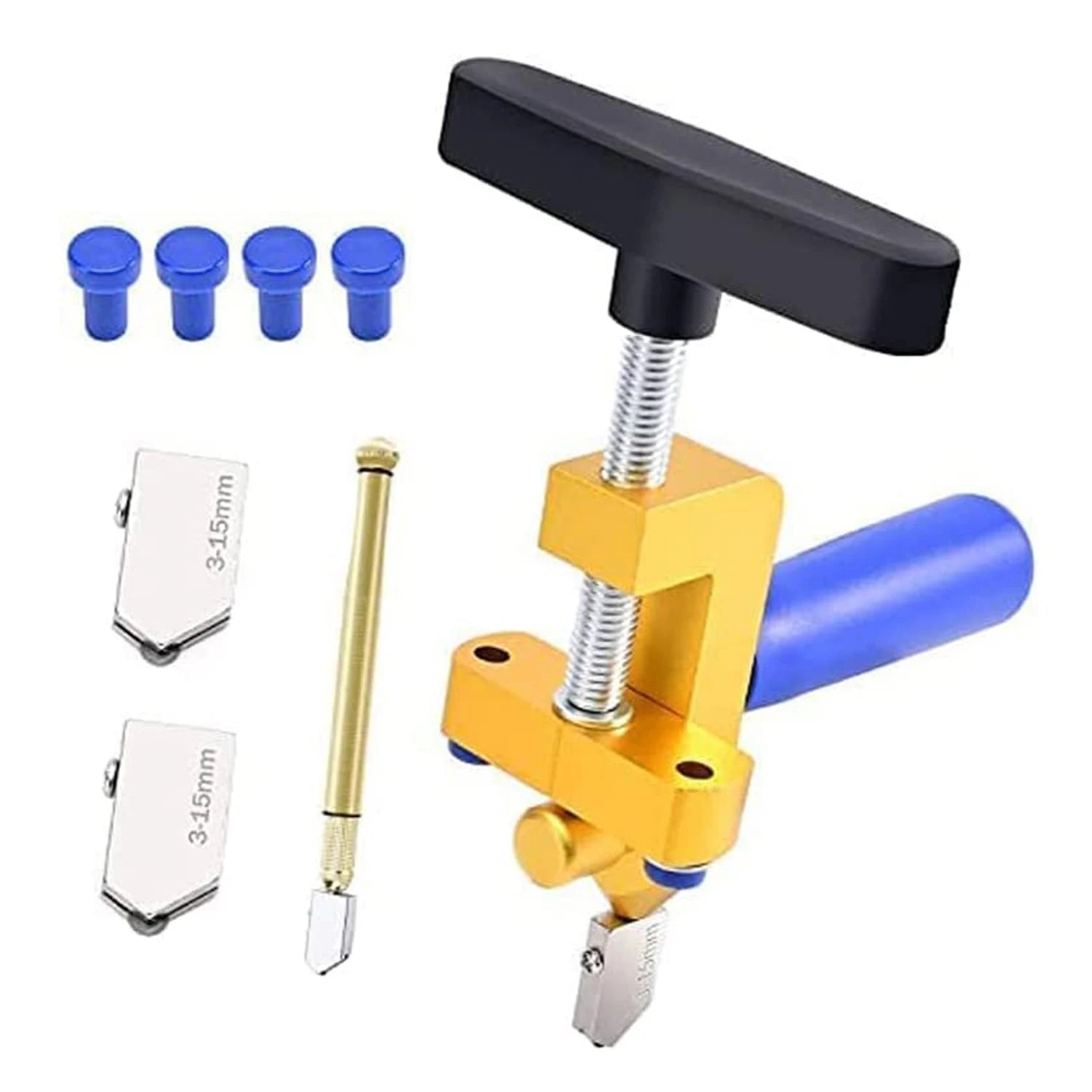 YUHANG Industrial DIY 2-in-1 Tile Cutter Hand Tool Kit 3-15 mm Tungsten Steel Blades Customizable OEM Hand Glass Cutter Included