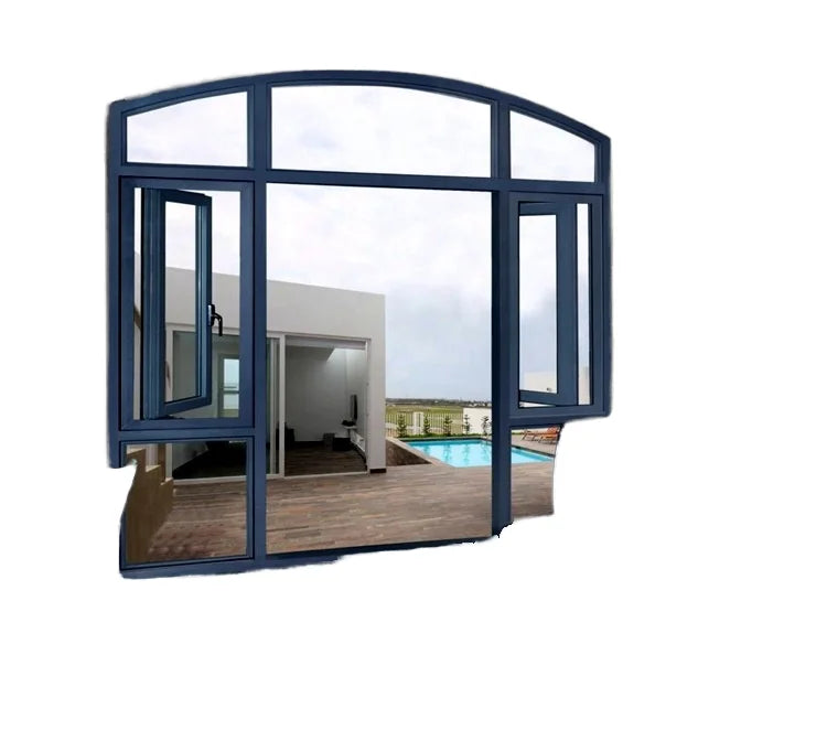 Customized Minimalist Aluminum windows and Doors Tempered Glass Living Room Kitchen/garden Villa Casement windows with Screens