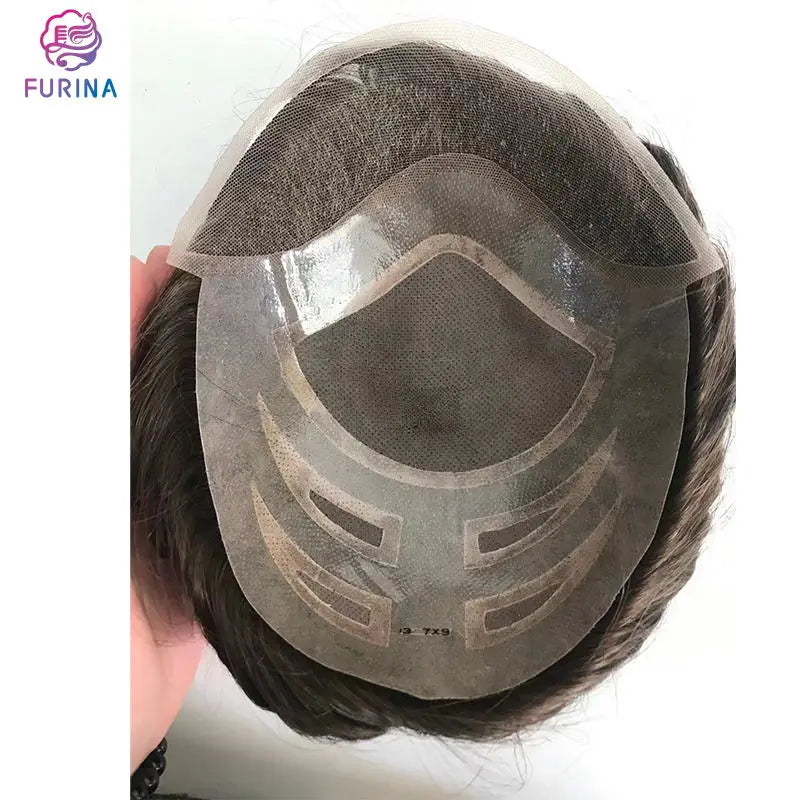 Fashion Wholesale Handmade Four Holes Human Hair Bleached Craft with Frontal Lace Mono Toupee for Women and Girls