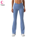Women's High Waist Bootcut Gym Workout Pants Non-See through Bootleg Yoga Pants with Tummy Control Solid Spandex/Nylon