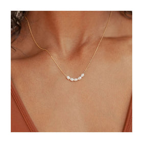 ERESI Freshwater Pearl Necklaces for Women Dainty 18K Gold Plated Stainless Steel Choker Necklace Jewelry Bridesmaid Giftn
