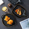 Ceramic Baking Plate Round Frosted Steak Pasta Salad Barbecue Dinner Serving Plate Cold Dish Party Restaurant Dinnerware Sets