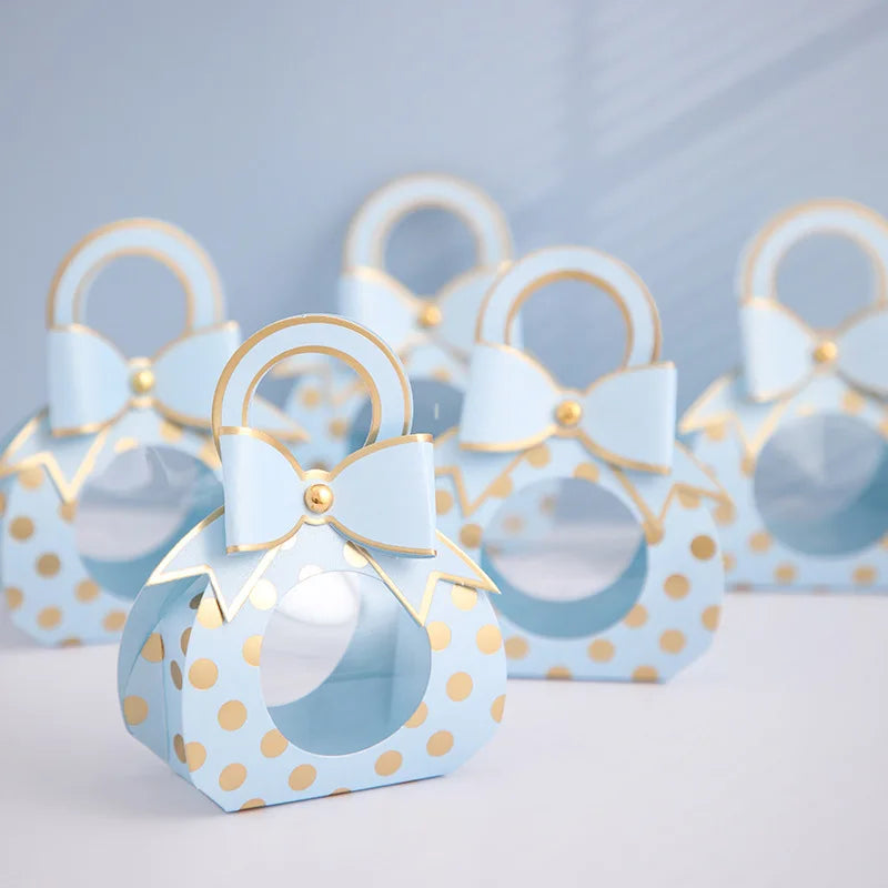 Luxury Party Small Paper Chocolate Candy Sweet Packaging Boxes With Bow Tie Wedding Favors Gift for Guests