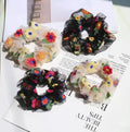 High Quality Elastic Headband for Hair New Girls Summer Sweet Embroidered Flower Mesh Inwrought Eco Friendly Hair Scrunchies