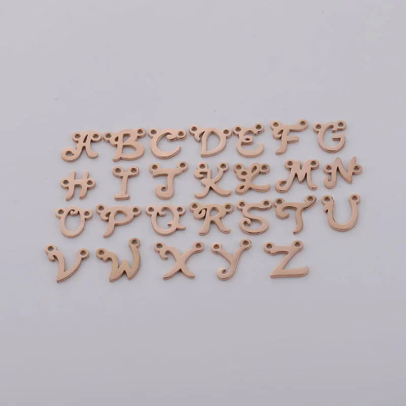 Wholesale Diy Accessories Pendant Bracelet Letter Charms Stainless Steel Jewelry Customized Charm