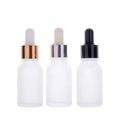 15ML Transparent Frosted Essential Oil Bottle Oval Glass Cosmetic Bottle with Dispensing Aluminum Dropper and Glue Head