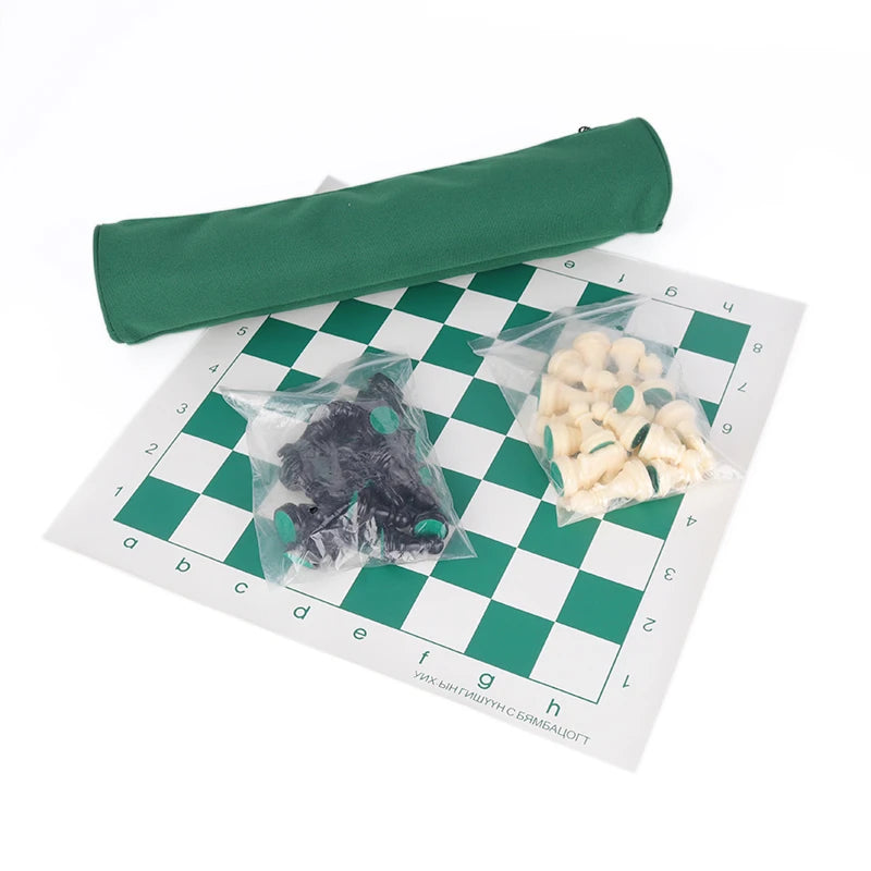 In Stock Pop It Travel Tournament Chess Game Faux Leather Roll-up Chess Board Game Set