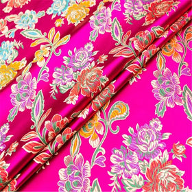 Colorful Top Quality Graceful Vintage Flower Design Brocade Fabric for Queen Festival Clothes Decoration Shoes
