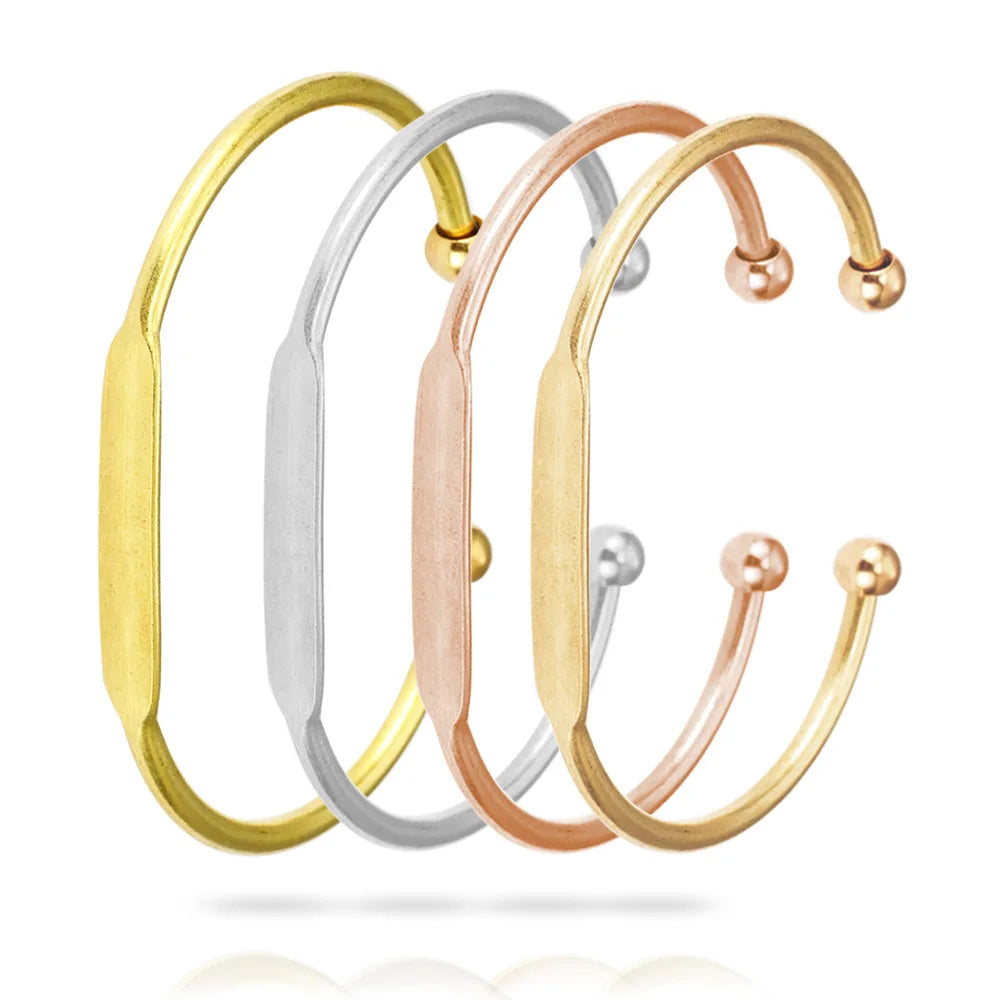 DIY Minimalist C-Shaped Opening Copper Bracelet Girls Bracelets Pour Femme Jewelry Accessories
