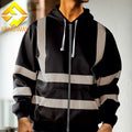 Custom High Visibility Light Weight Sweatshirt Reflective Hooded Construction Worker Safety Hoodie Print Multiple Colors