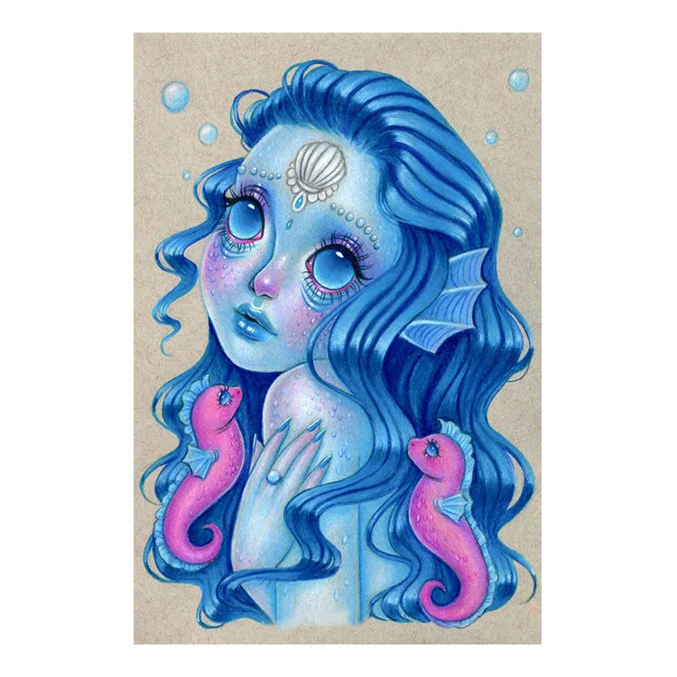 Ever Moment 5d Diamond Painting Full Drill Square Fantasy Cartoon Girl Art Mosaic Cross Stitching Art Sets Kids Crafts 3F2618