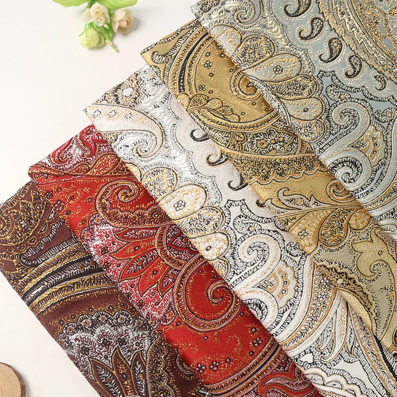 BC Special Cashew Brocade Jacquard Fabric Flame Retardant Blackout Stain Resistant Bohemian Home Textile Upholstery for Sofa