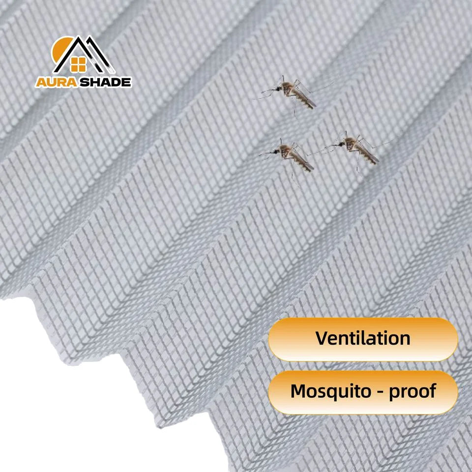 Polyester Frame Folding Screen Pleated Mesh Sliding Fly Insect Door Patio Components Blinds Shades Shutters Plain Windproof