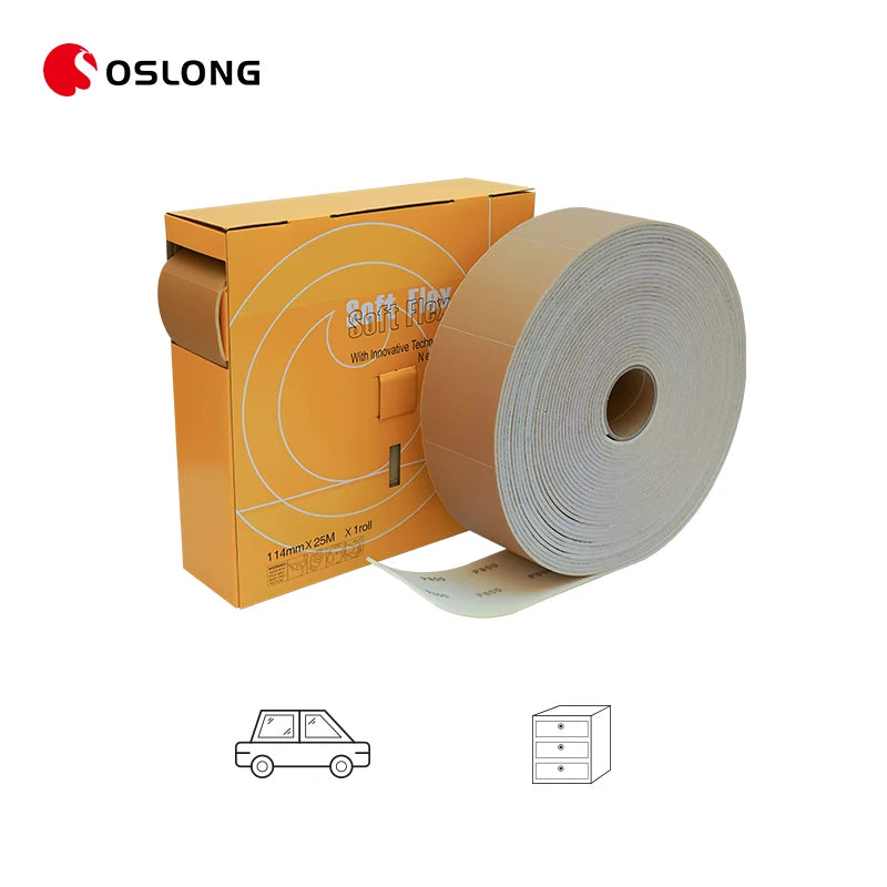 Aluminum Oxide Pre-cut Flexible Abrasive Sponge Roll Polishing  Wood Furniture and Metal Sponge Sanding Rolls