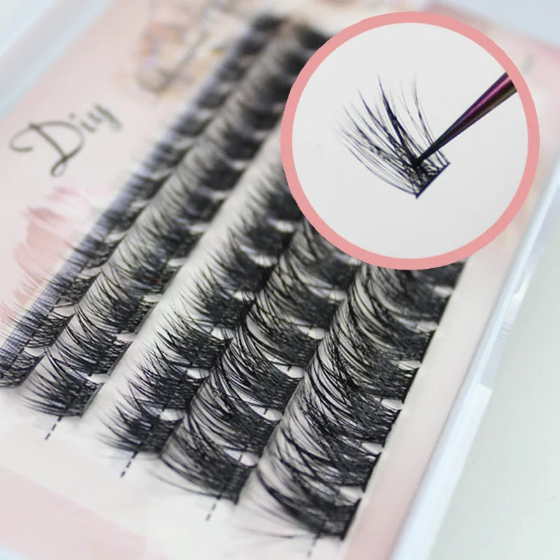 New Design Eyelash Ribbons Individual Lashes Cluster Silk Heat Bonded Premade Volume Fans Knot Free Lashes Diy Eyelash Extension