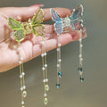 Butterfly Hair Claw Clip with Gold Tassel Metal and Plastic Hair Clips