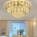 Modern Design Luxury Gold Smoke Grey Double Layer Ceiling Light for Living Room Bedroom Kitchen Hotel Flush Mount Ceiling Light