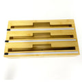 Youlike Bamboo Aluminium Storage Cling Film Organizer 3-in-1 Foil Dispenser for Kitchen