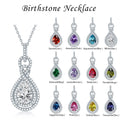 No Fade Jewelry Necklace Luxury 925 Sterling Silver Cubic Zircon 12 Month Birthstone Fashion Pendant Necklaces for Women