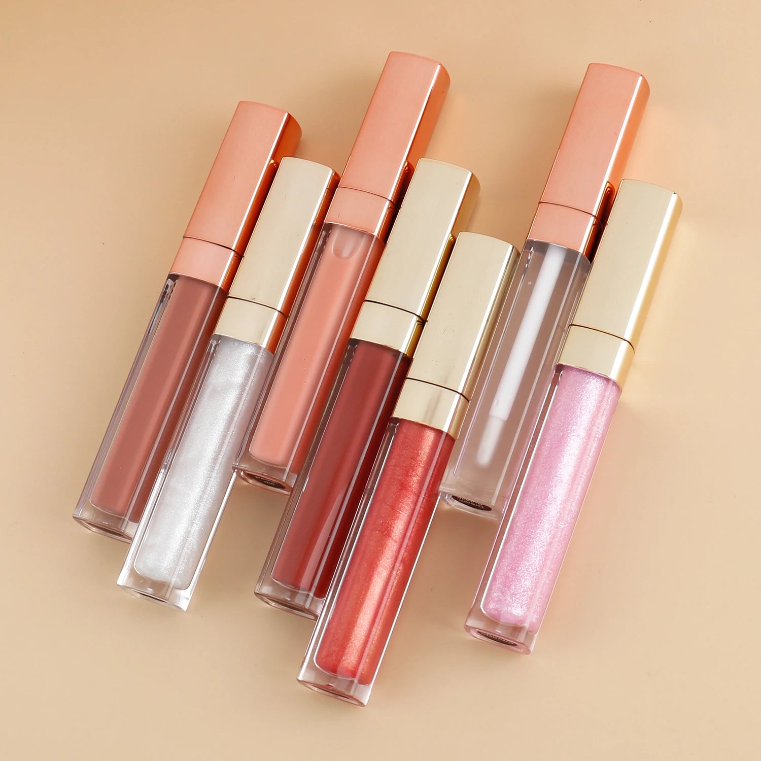 Custom Logo Wholesale Shimmer Lip Gloss Set Multi-Color Herbal and Mineral Liquid Moisturizing and Waterproof