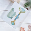 Hongzhuo Custom logo Facial Jade Gold Wire Opalite Roller Gua Sha Set Kit