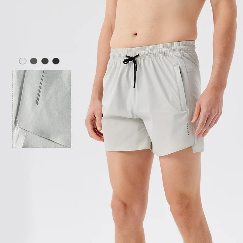 Cycling Outdoor Breathable  Wear Quick Dry Curve Cutting Side Open Running Shorts With Pocket