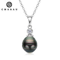 Wedding Jewelry 925 Sterling Silver 5-10mm Natural Tahitian Black Baroque Pearl Irregular Necklace for Women
