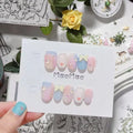 Nail Studio Art Background Display Cards English Nail Art Holographic Card in Kraft and Coated Paper Premium Nail Art Kitting