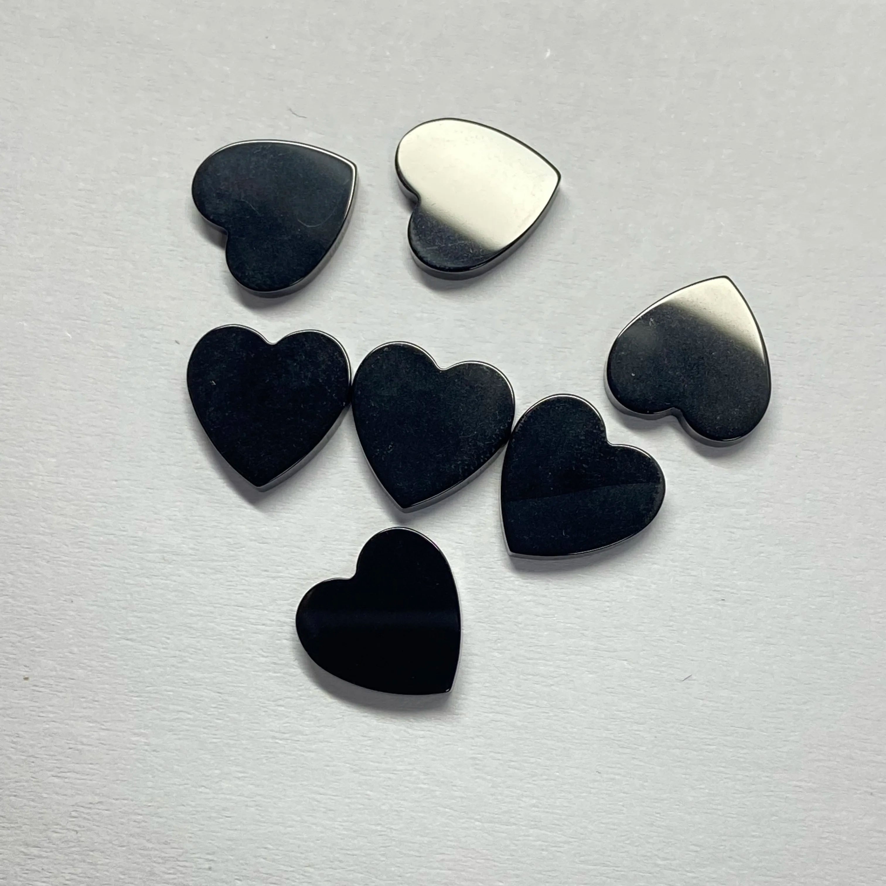 Natural Black Onyx Heart Shape Stone 12x12x2mm Agate Gemstone