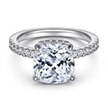 Accent Ring Cushion Cut 9*9mm Iced Out Jewelry Rhodium Plated Pure Silver Engagement Wedding Rings for Women