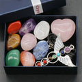2022 Hot Selling Crystal Angel Necklace Collection Chakra Tumbled Polished Stones Set Gift Box Reiki for Meditation or Ritual