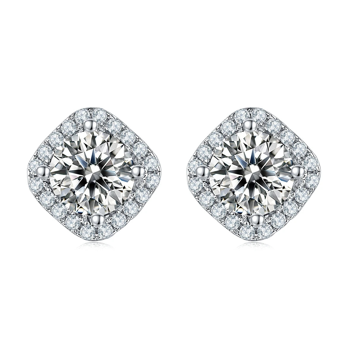 Moissanite Diamond Earringswuzhou Moissanite Earrings Cushion Moissanite Earrings