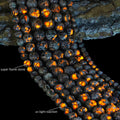 Yooperlite Sodalite Loose Spacer 6/8/10/12mm Natural Flame Grey Stone for Jewelry Making UV Glowing Fire Effect DIY Bracelet